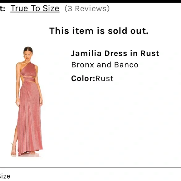 Bronx and Banco Jamilia Dress in Rust M